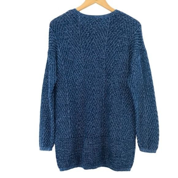 EIGHT EIGHT EIGHT 100% Cotton Marled Knit Sweater Women’s XL Blue Pullover - Picture 2 of 9